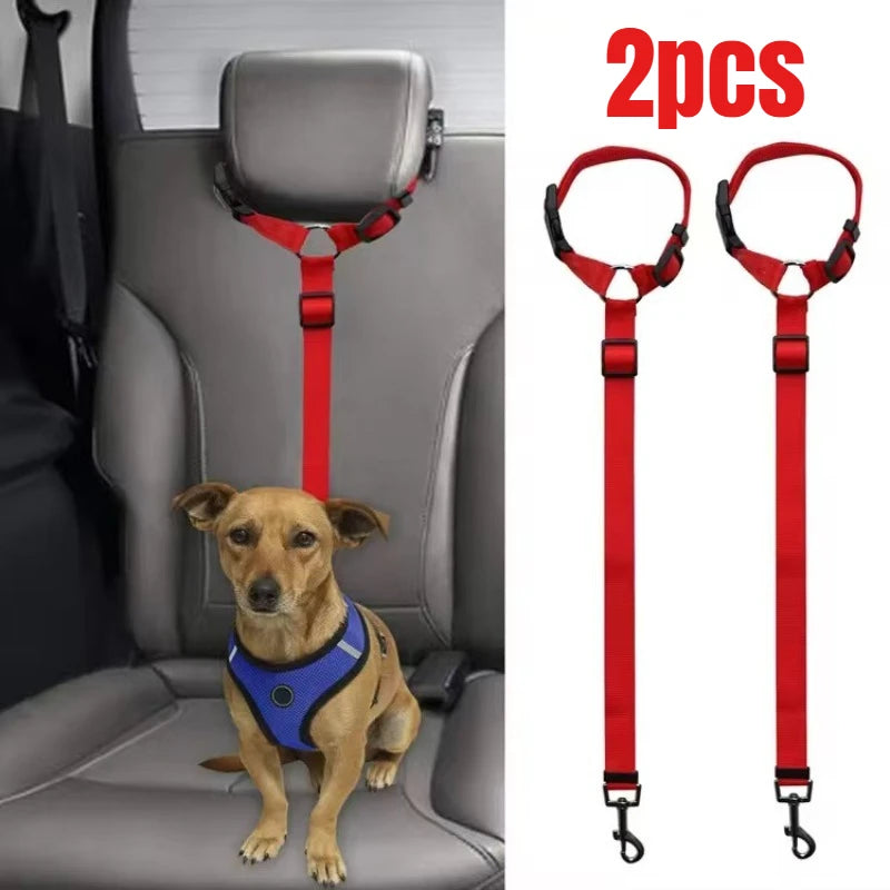 Dog Car Seat Belt – Nylon, Adjustable, 2pcs