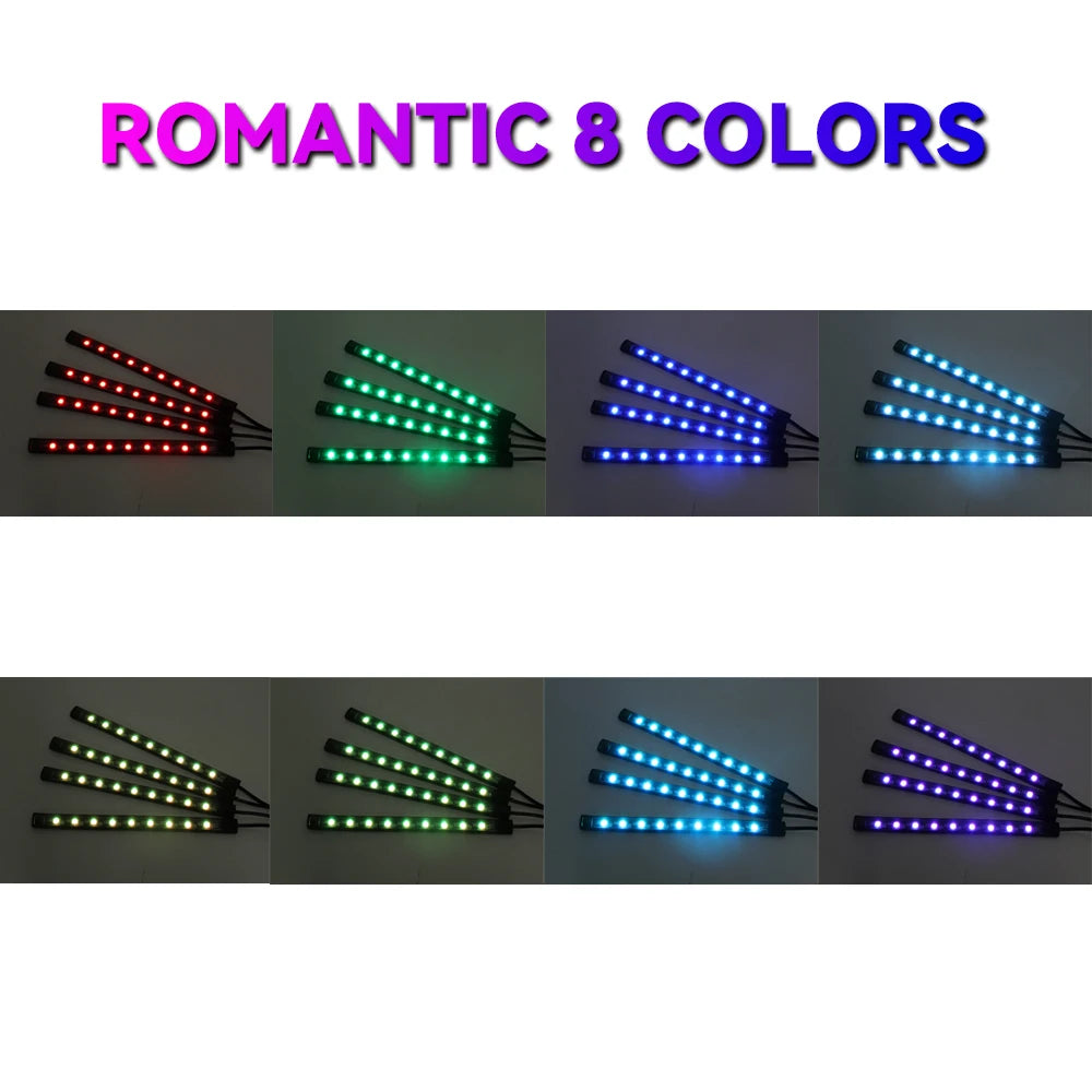 RGB LED Car Interior Ambient Light – 48/72 LED, Music Sync