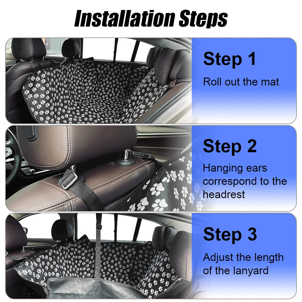 Waterproof Pet Car Rear Seat Cover Mat – Breathable, Universal Fit