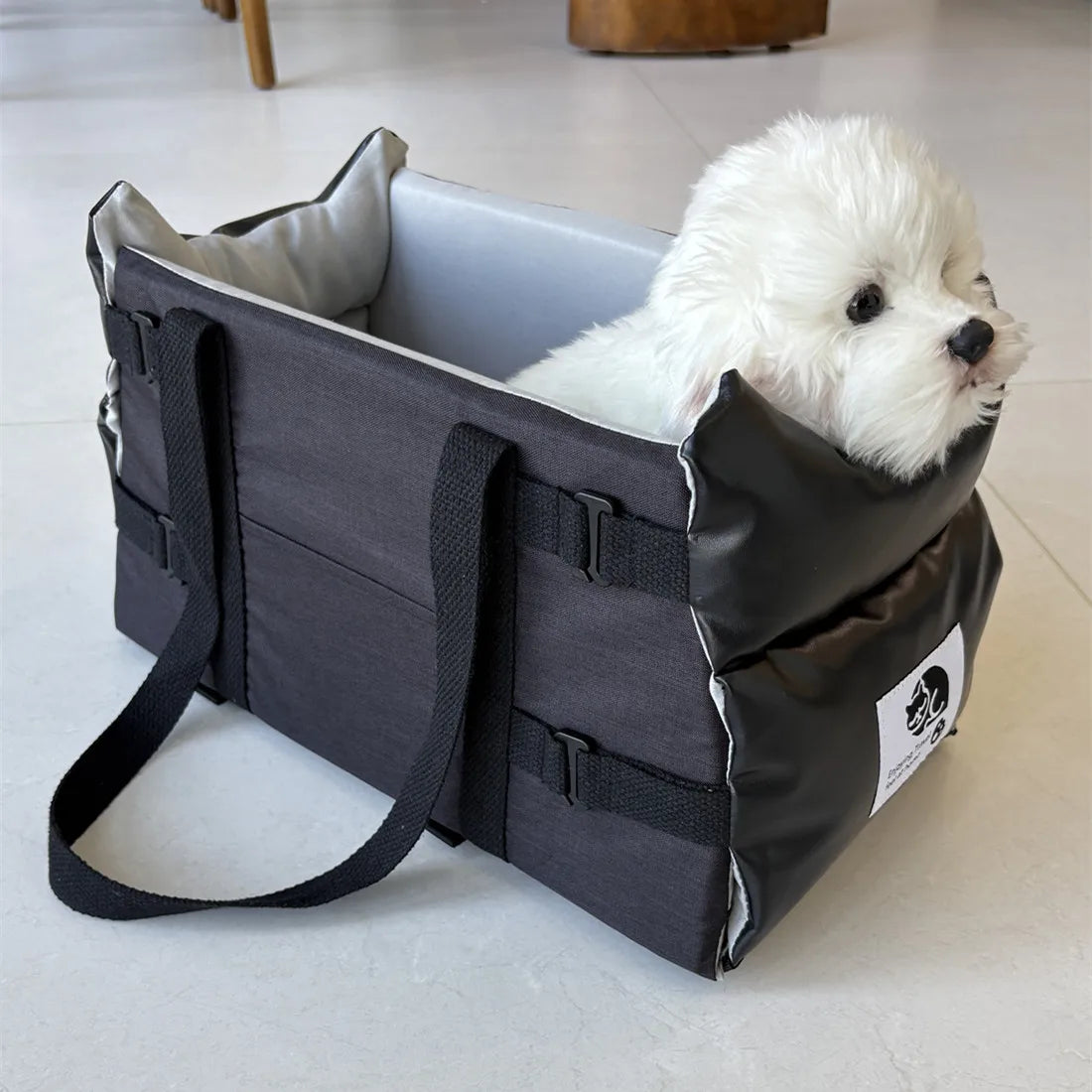 Car Pet Seat Carrier for Small Dogs & Cats – Leather, Up to 5kg