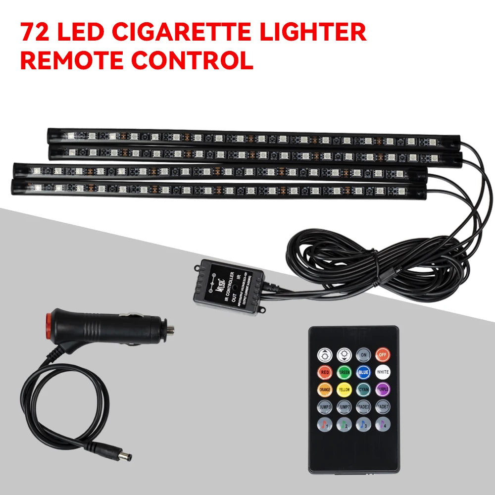 RGB LED Car Interior Ambient Light – Music & App Control