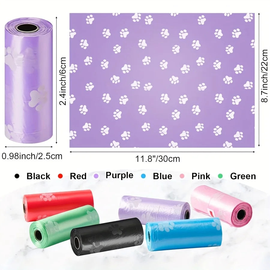 Dog Poop Bag Plastic Dog Waste Bags Disposable For Doggie Pets Poop Outdoor Walking Travel Mixed Colors