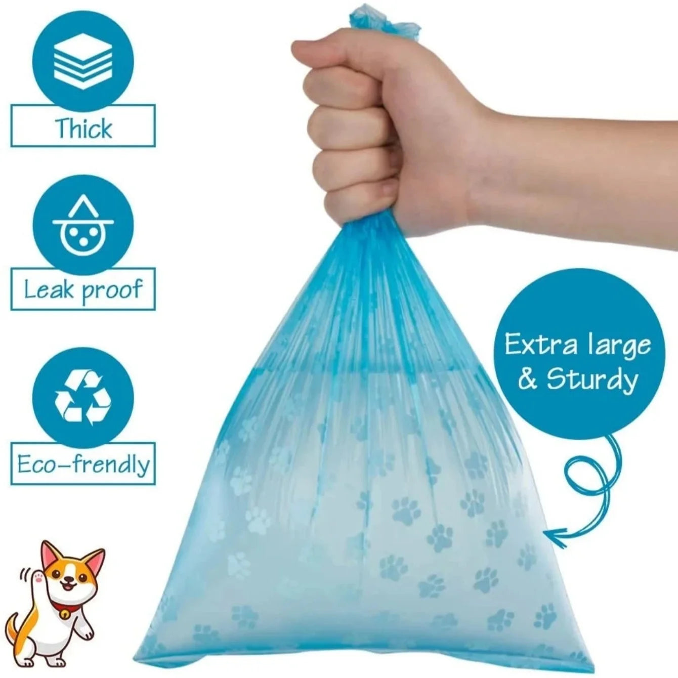 Dog Poop Bag Plastic Dog Waste Bags Disposable For Doggie Pets Poop Outdoor Walking Travel Mixed Colors