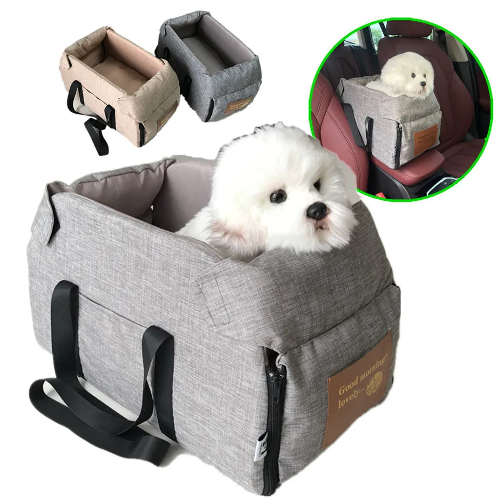Console Booster Dog Car Seat & Carrier – Small Dogs & Cats, Center Armrest
