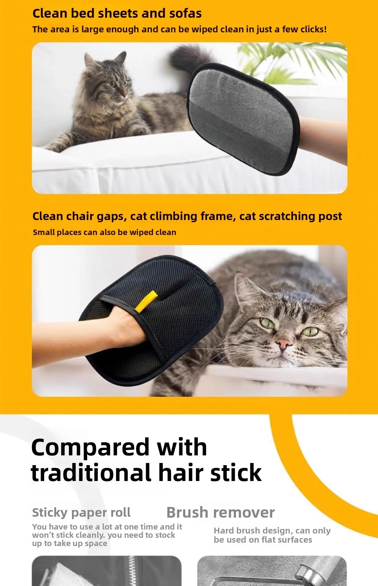 Pet Grooming & Hair Removal Gloves – Static Dedusting