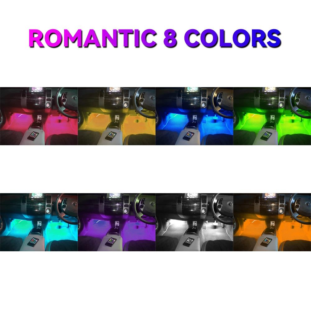 RGB LED Car Interior Ambient Light – 48/72 LED, Music Sync