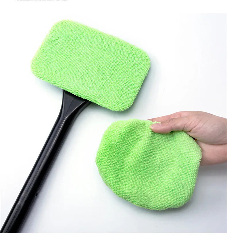 Car Window Cleaning Brush – Microfiber, Long Handle