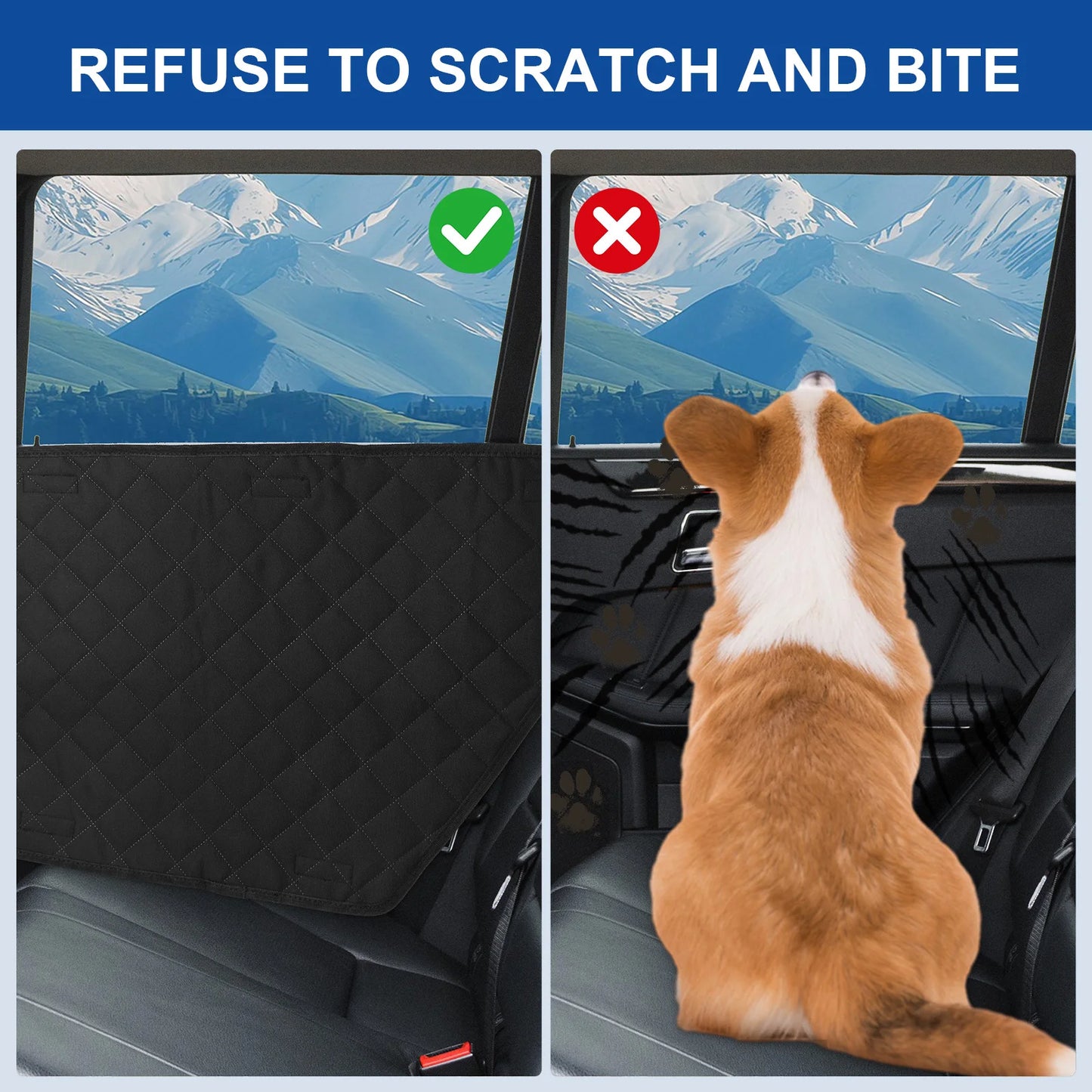 2Pcs Oxford Waterproof Car Door Protector for Dogs Pet Vehicle Door Protector Washable Car Door Protect Mats for Car Truck & SUV