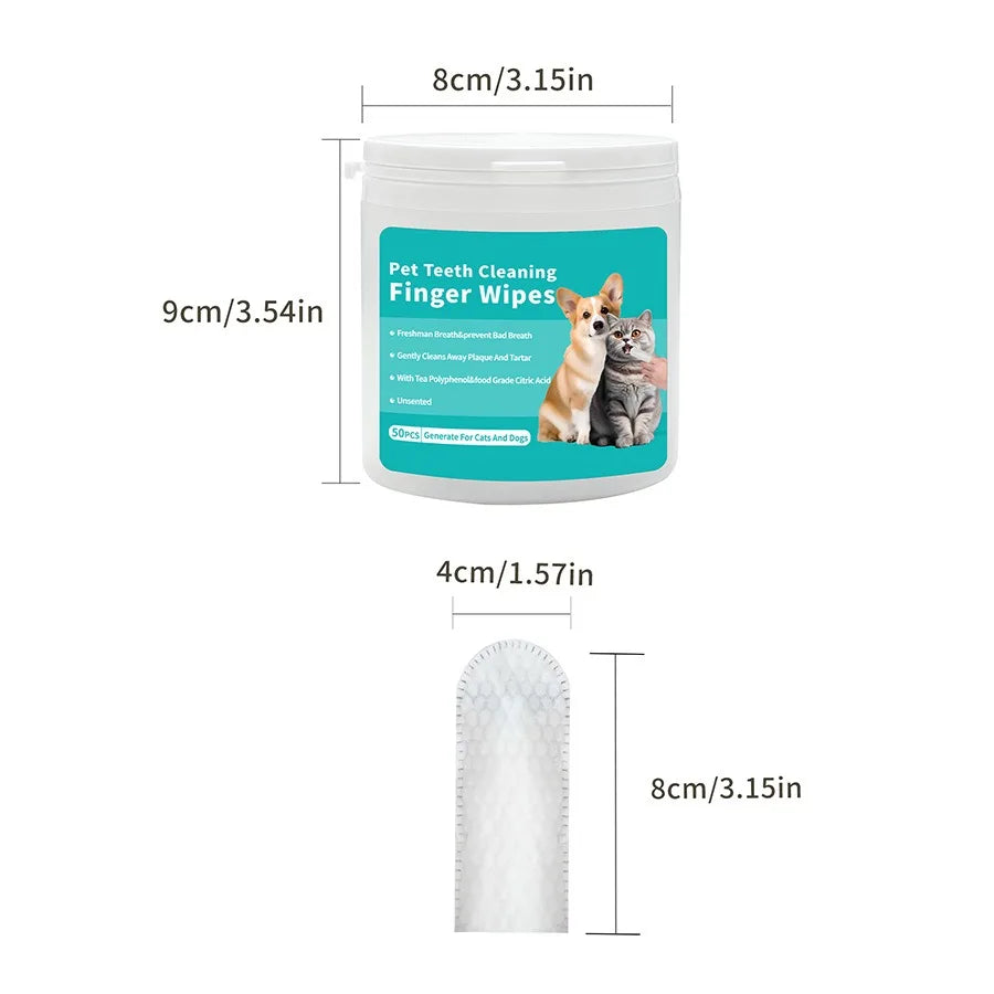 Disposable Pet Finger Toothbrush Wipes – Dog & Cat Oral Care