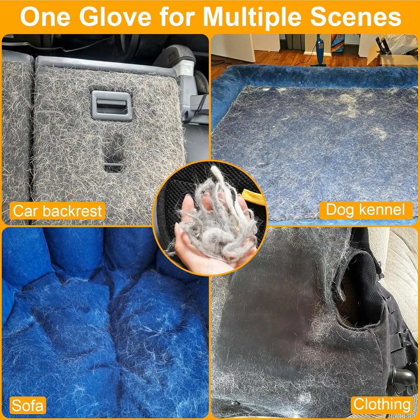 Reusable Electrostatic Pet Hair Removal Mitts Cat Dog Hair Collection Brush Sticking Device Home Hair Scraper Grooming Gloves