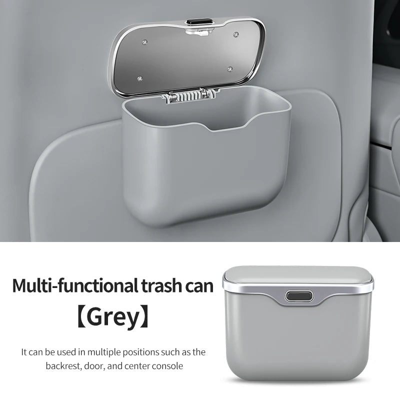 Car Trash Can with Lid – PU Leather, Hanging