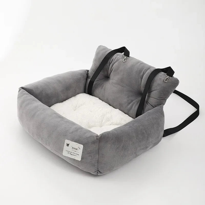 Car Dog Carrier Portable Car Pet Front and Back Seat Carrier - Soft Dog Crate & Car Seat Cushion for Travel