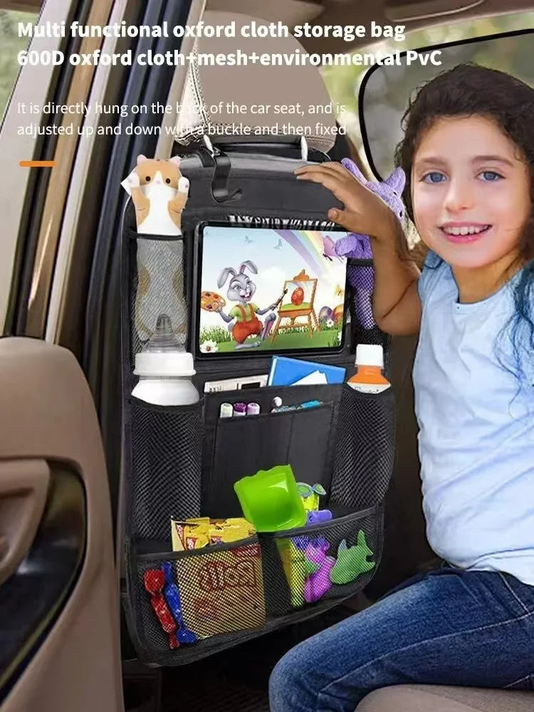 Car Seat Back Organizer with Tablet Holder – Oxford Fabric
