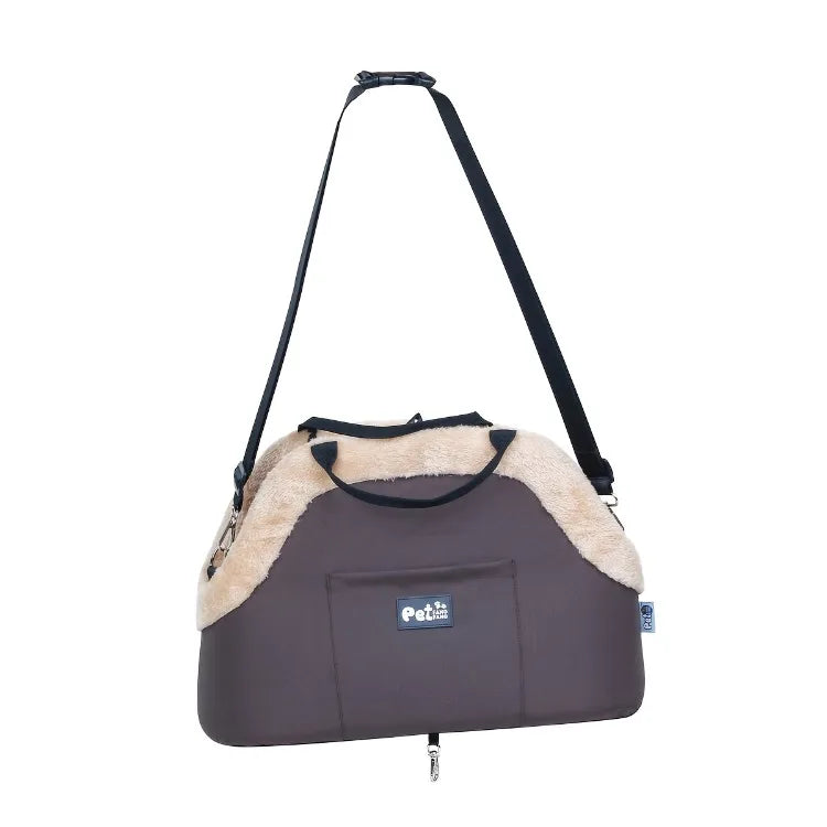 Winter Plush Pet Carrier Bag – 3-Way Carry, 10kg, 46x26x32cm