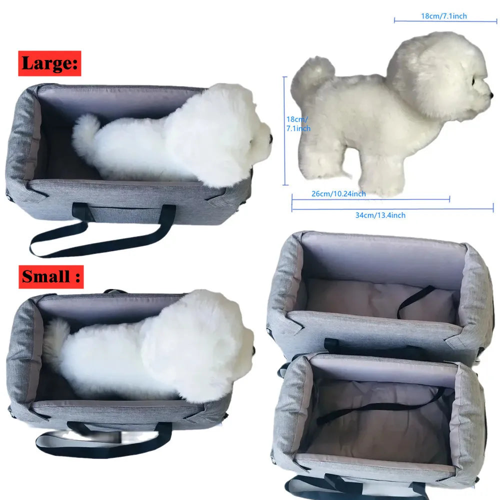 Console Booster Dog Car Seat & Carrier – Small Dogs & Cats, Center Armrest