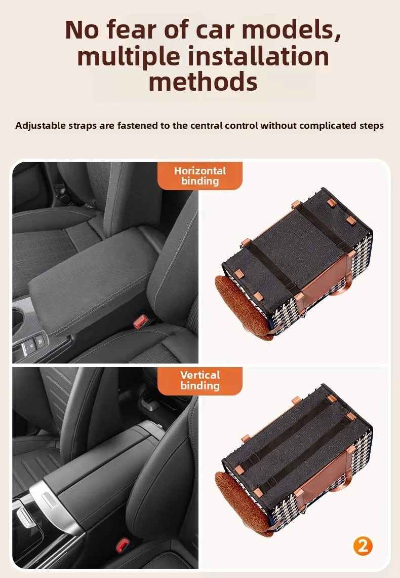 Car Dog Bed Center Console Pet Safety Seat Cushion for Cats Dog Cat Travel Car Accessories Carriers Dog Safety Kennel Armrest
